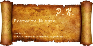 Preradov Nyeste névjegykártya